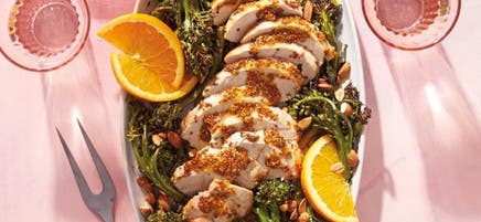 Filet de dinde rôti à l’érable et à la moutarde avec broccolini