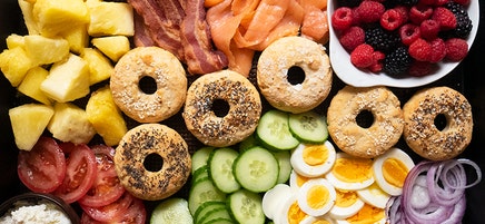 Easy bagel breakfast board