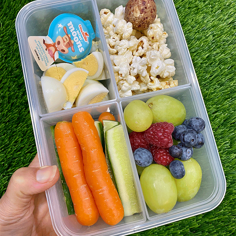 Anna's cranberry bliss ball and popcorn snack box