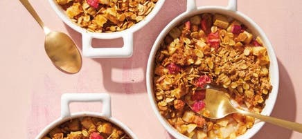 Individual Pear & Rhubarb Crisps