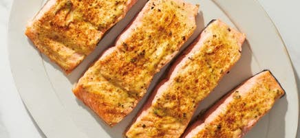 Saumon à la moutarde au miel et à la coriandre
