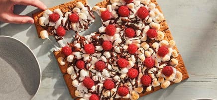 Grilled berry s’mores slab