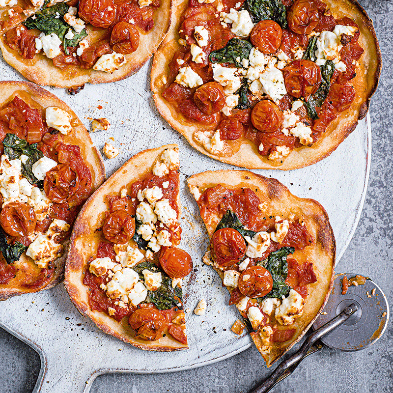 Slow-roasted cherry tomato pizza