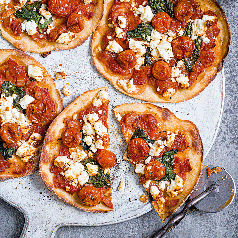 Slow-roasted cherry tomato pizza