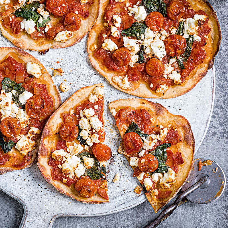 Slow-roasted cherry tomato pizza