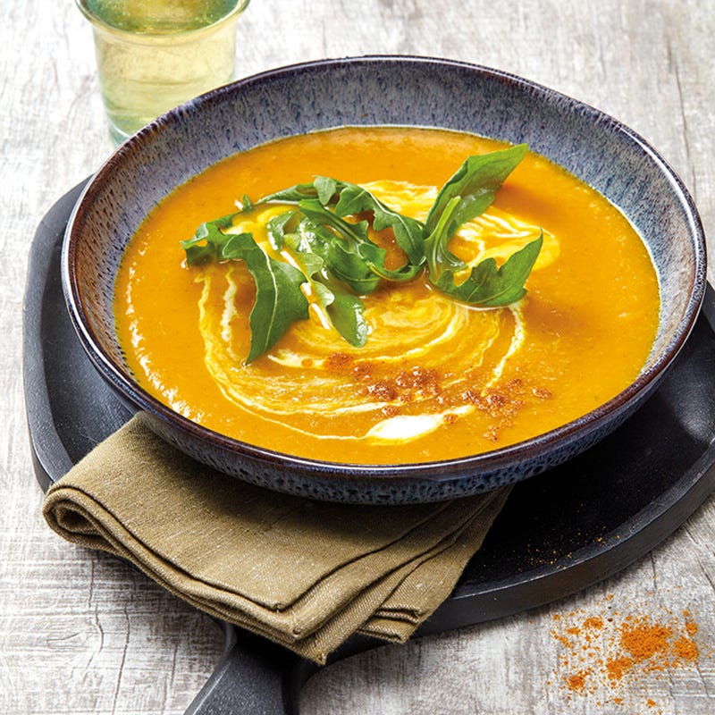 Karottencremesuppe mit Rucola