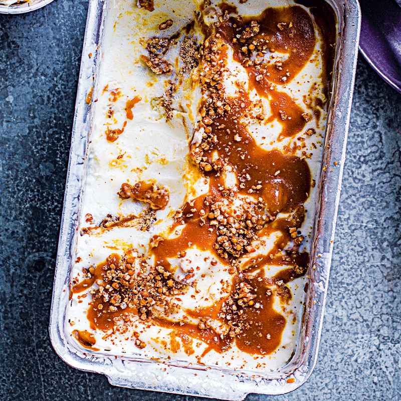 Salted caramel peanut fro-yo