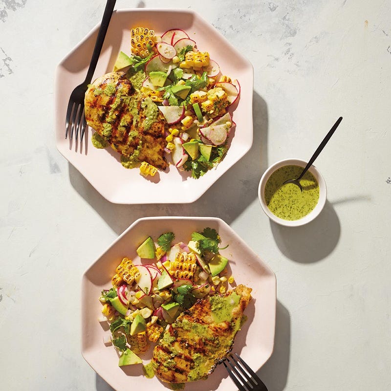 Photo of Marinated chicken, sweetcorn & avocado salad by WW