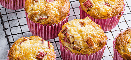 Rhubarb and custard muffins