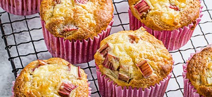Rhubarb and custard muffins
