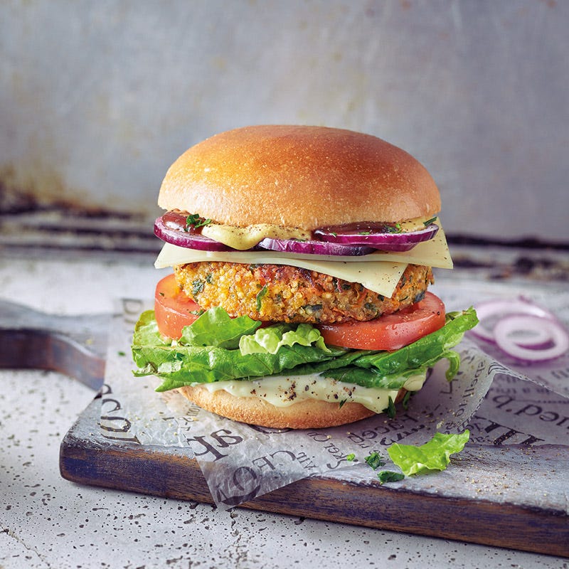 Cheeseburger mit Quinoapatty