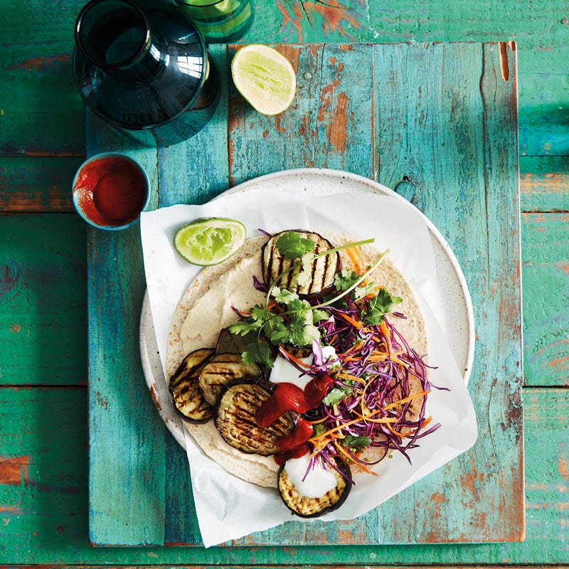 Pikante Auberginenwraps