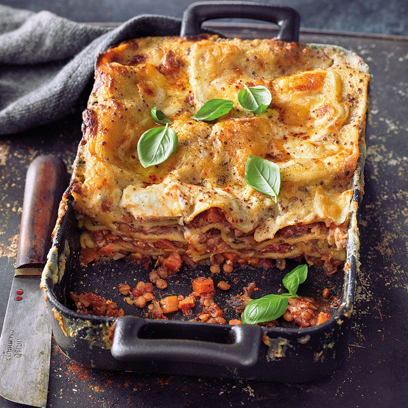 Gemüse-Linsen-Lasagne