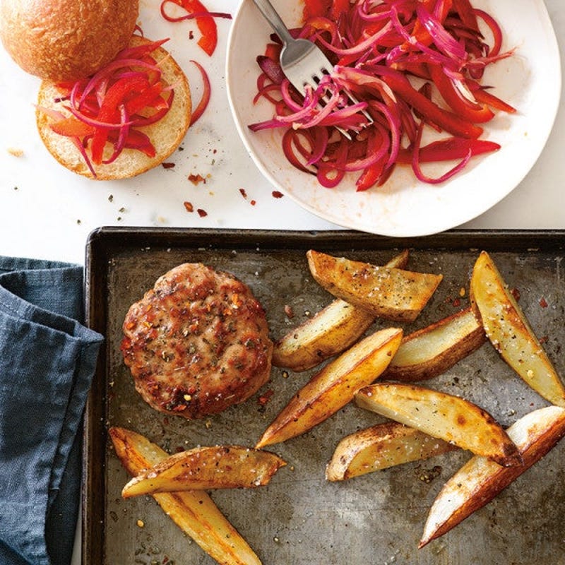 Photo of Italian turkey burger with crispy oven fries by WW