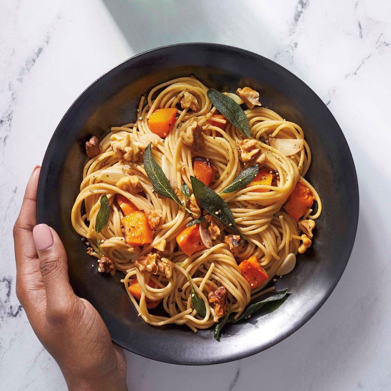 Photo de Spaghettis complets au potiron doubeurre et aux noix prise par WW