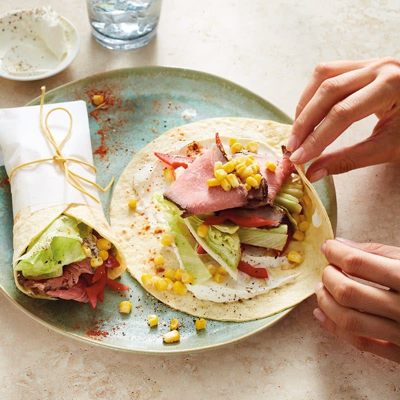 Mais-Roastbeef-Wraps