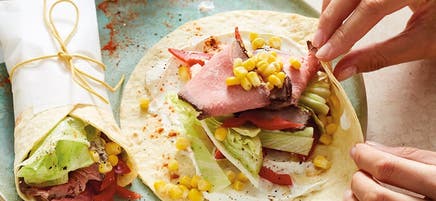Mais-Roastbeef-Wraps