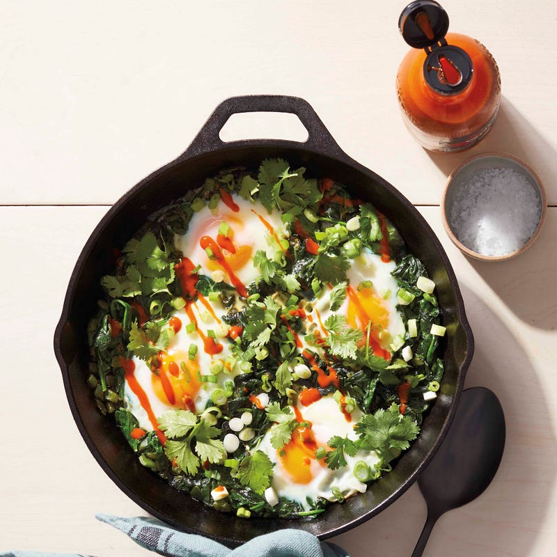 Foto van Groene ontbijtshakshuka door WW