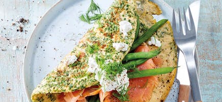 Kräuteromelette mit Lachs