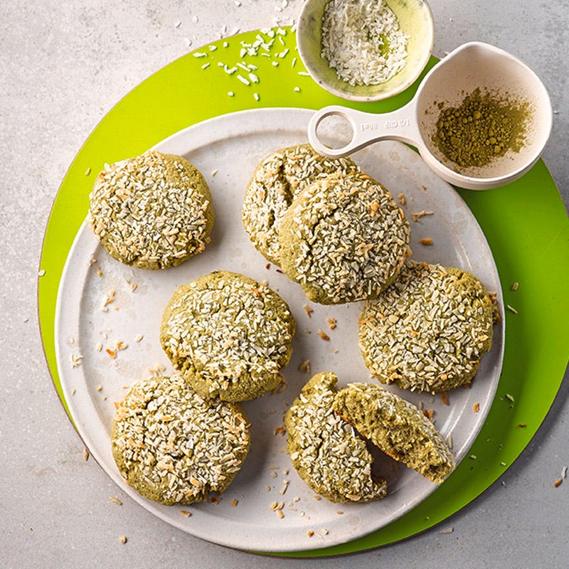Kokos-Matcha-Cookies