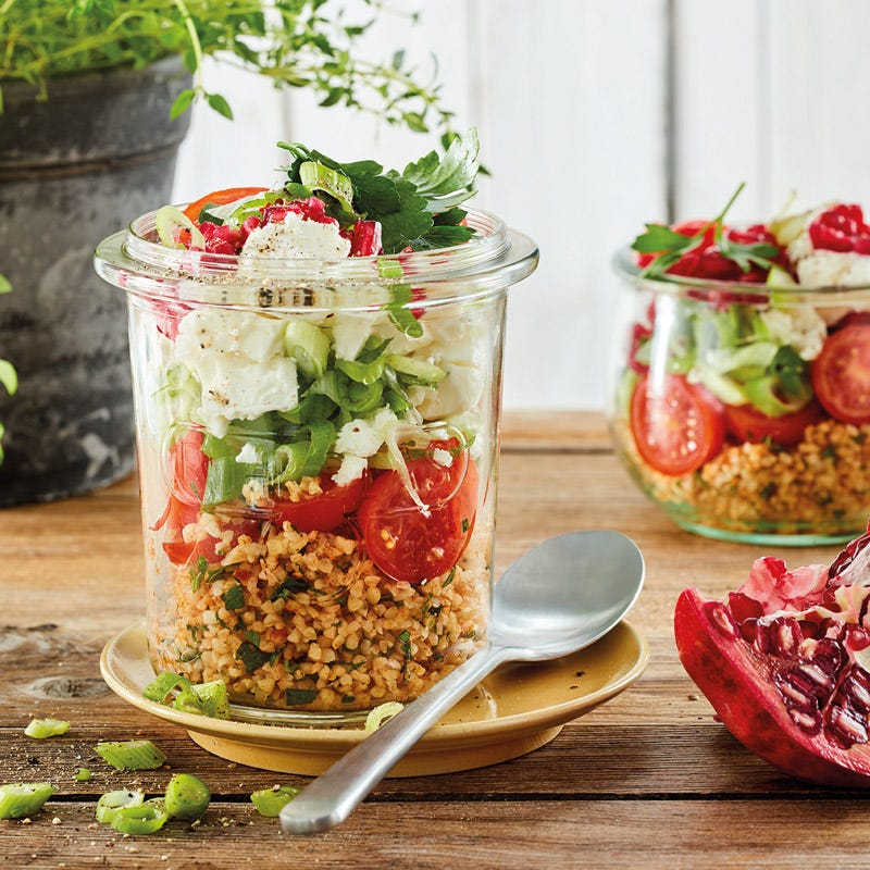 Würziger Bulgursalat im Glas