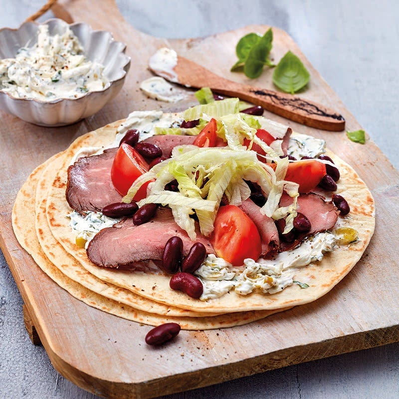 Roastbeef-Burrito mit Kräutercreme