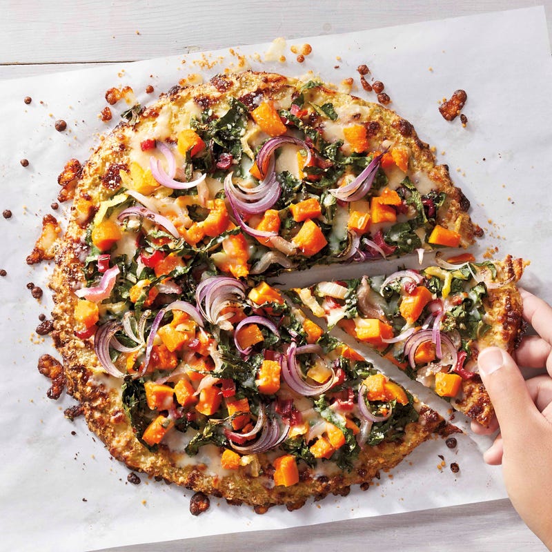 Foto van Bloemkoolpizza met herfstgroenten door WW