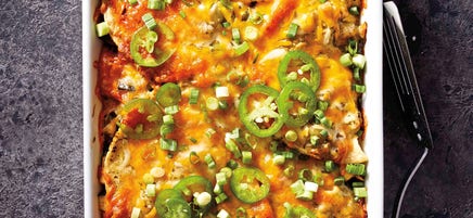 Vegetarische taco-ovenschotel