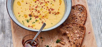 Soupe de maïs et huile pimentée