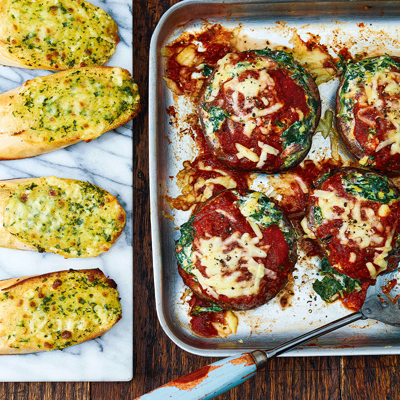 Portobello mushroom ‘pizzas’