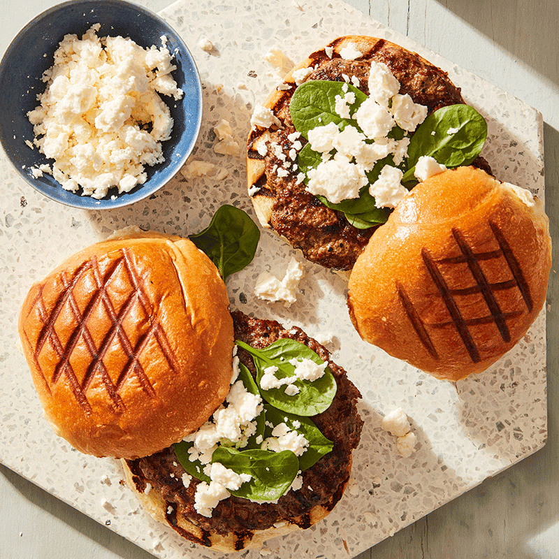 Greek-style burgers