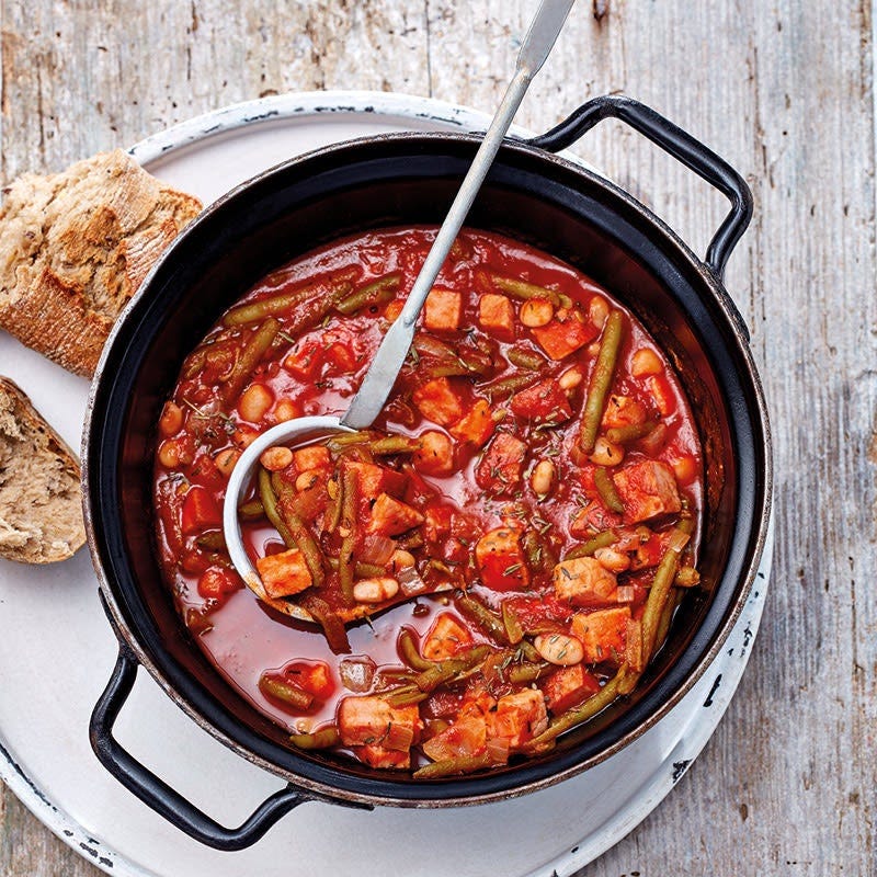 Bohnen-Tomaten-Eintopf mit Kasseler