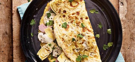 Omelette mit Schinken und Artischocken