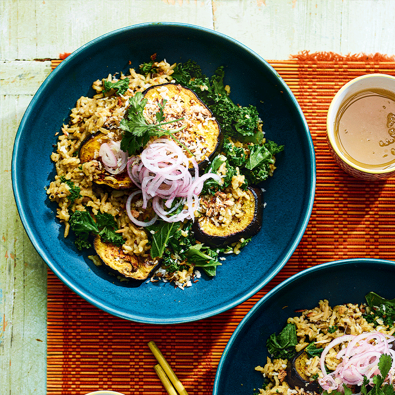Veggie katsu rice bowl