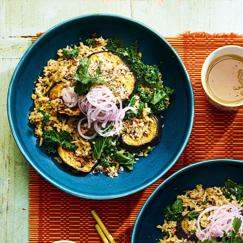 Veggie katsu rice bowl