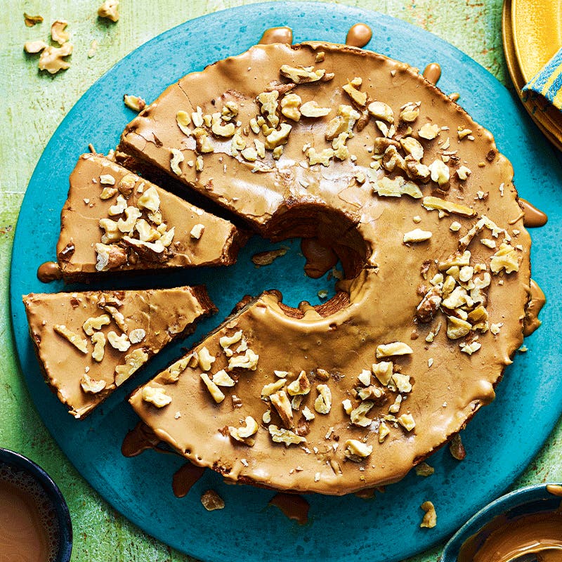 Coffee and walnut angel cake