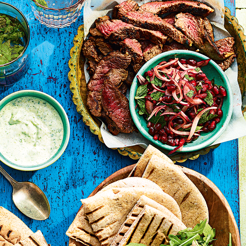 Turkish steak pitas