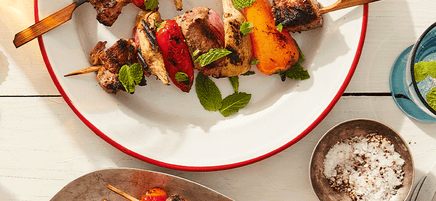 Lamb, artichoke and capsicum skewers