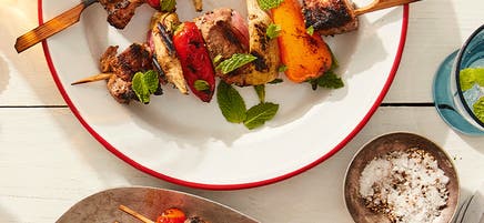 Lamb, artichoke and capsicum skewers