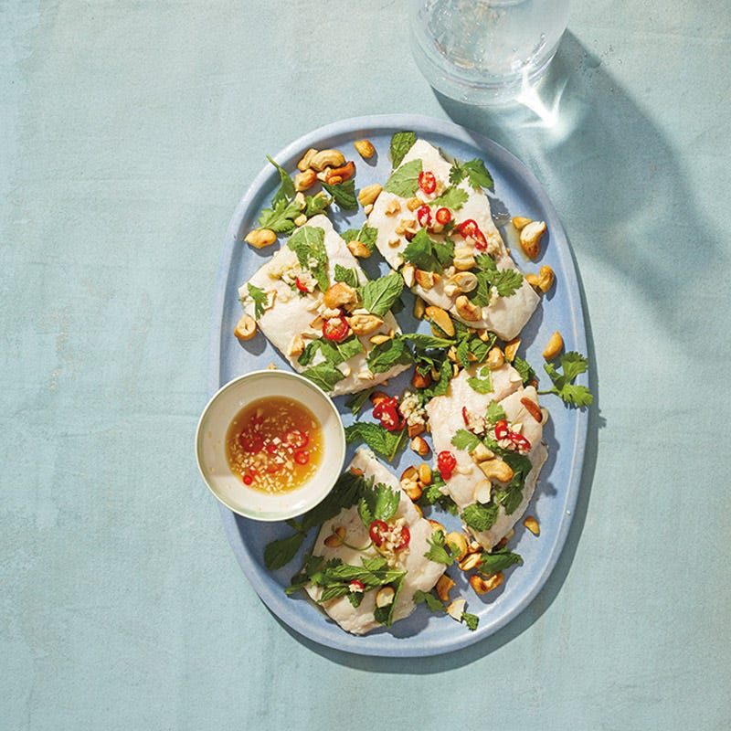 Gedämpfter Kabeljau mit Koriander