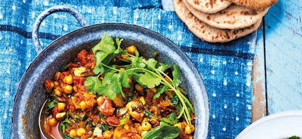 Pilz-Spinat-Curry mit Kichererbsen