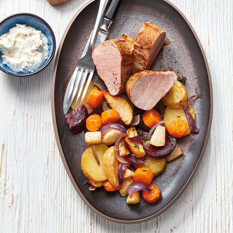 Wurzelgemüse mit Schweinefilet