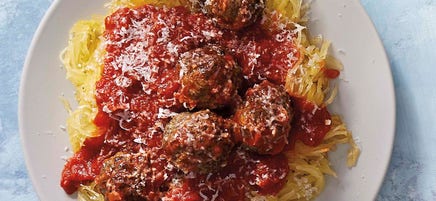 Courge spaghettis et boulettes à la ricotta