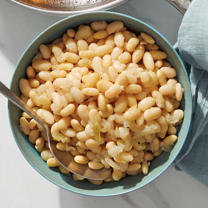 Foto van Gestoofde witte bonen met rozemarijn en ui door WW