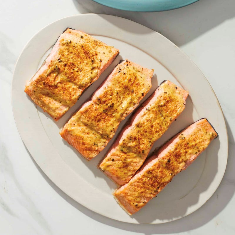 Foto van Zalm met honingmosterd en koriander door WW