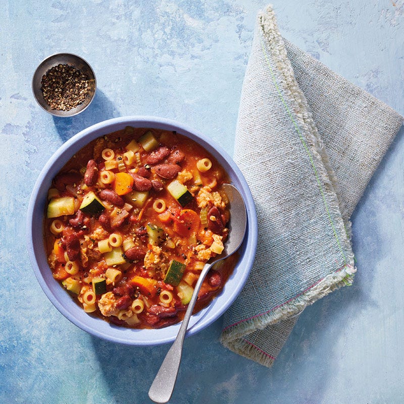 Minestrone mit Putenhackfleisch