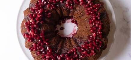 Apple Spice Bundt Cake with Pomegranate Glaze