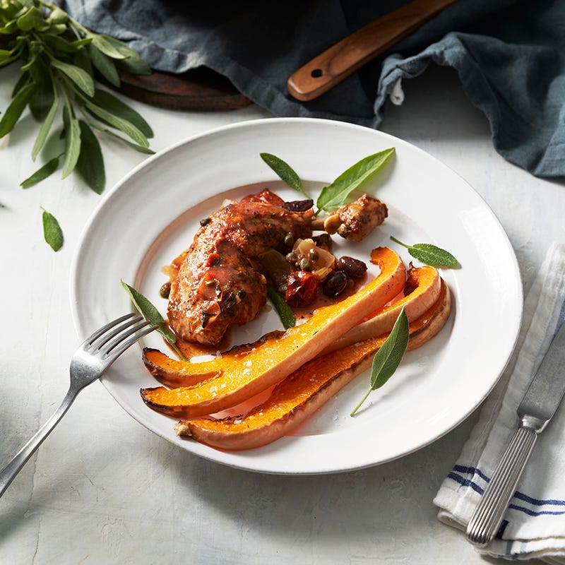 ViktVäktarna - Lergrytekyckling alla cacciatore med rostad pumpa