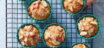 Aardbei-amandelmuffins