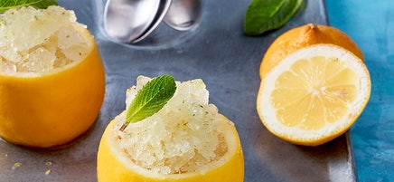 Granité de citron à la menthe